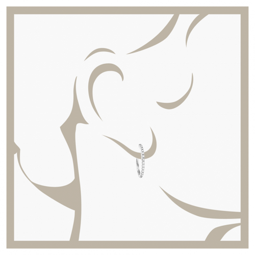 Diamond Hoop Earrings II in White Gold - von vorne