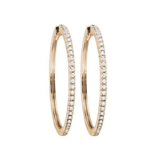 Diamant Creolen IV in Roségold - von vorne