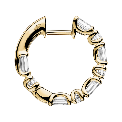 Diamond Hoop Earrings IX in Yellow Gold - diagonal