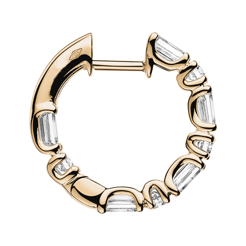 Diamond Hoop Earrings IX in Rose Gold - diagonal