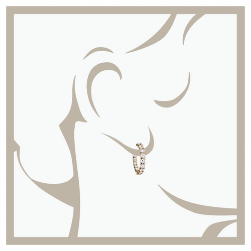 Diamond Hoop Earrings VI in Rose Gold - von vorne