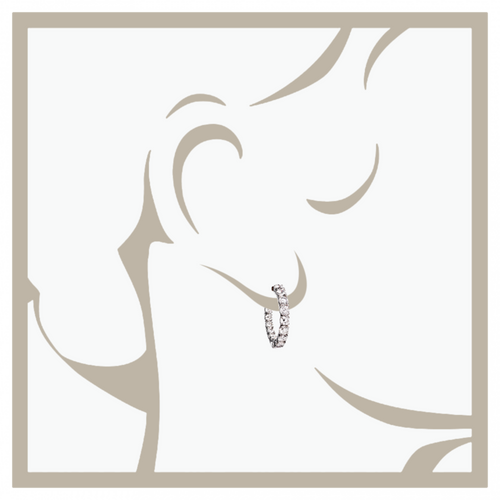 Diamond Hoop Earrings VI in White Gold - von vorne