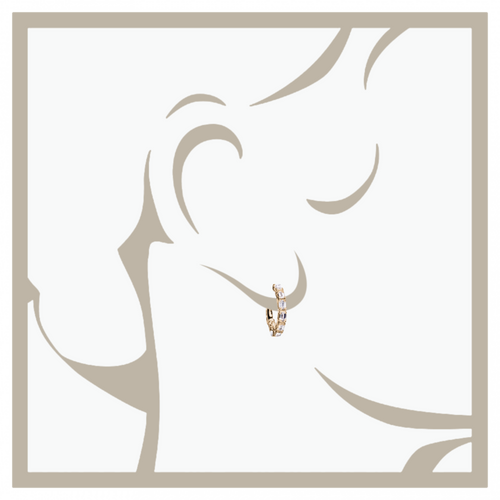 Diamond Hoop Earrings VII in Rose Gold - von vorne