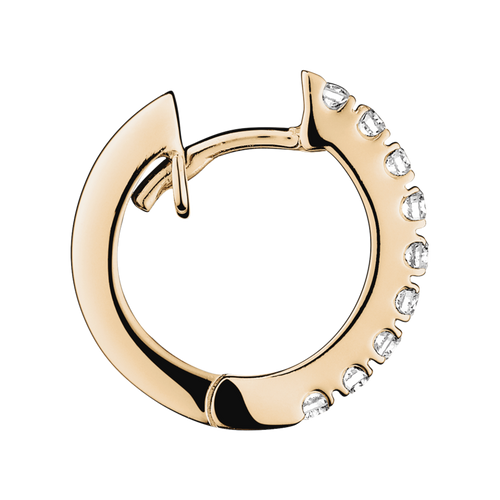 Diamond Hoop Earrings VIII in Rose Gold - von vorne