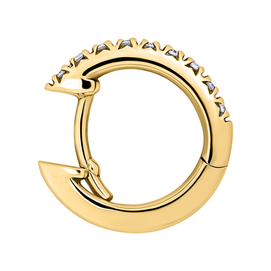 Diamant Creolen XIII in Gelbgold - von vorne