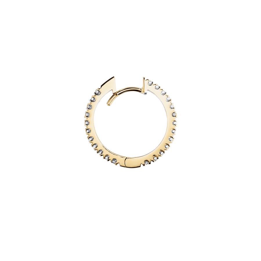 Diamant Creolen I in Gelbgold - von vorne