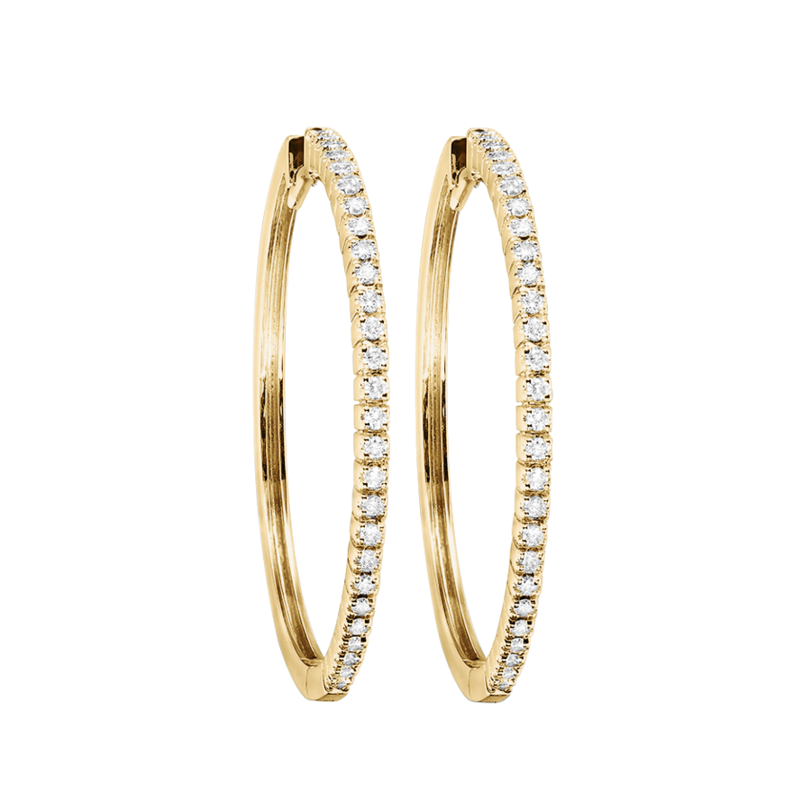 Créoles Diamants IV in White Yellow Gold