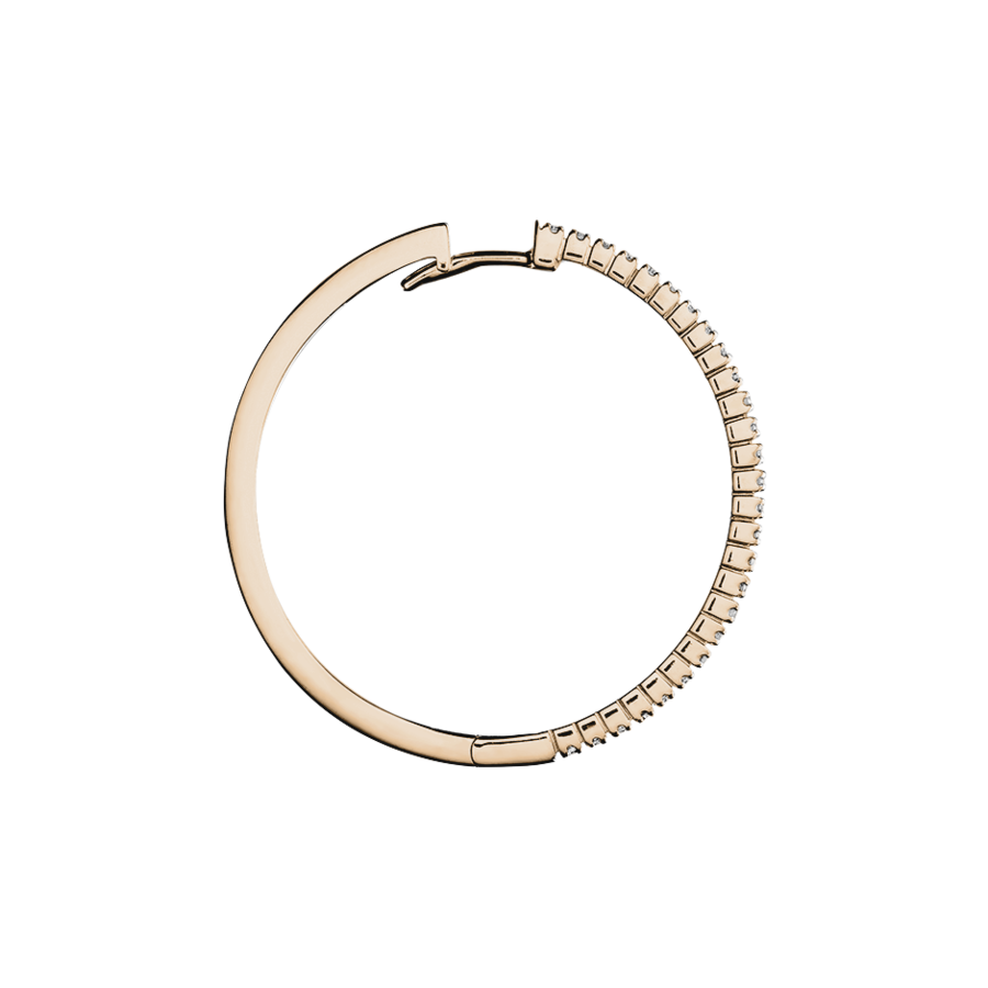 Diamond Hoop Earrings IV in Rose Gold - von vorne