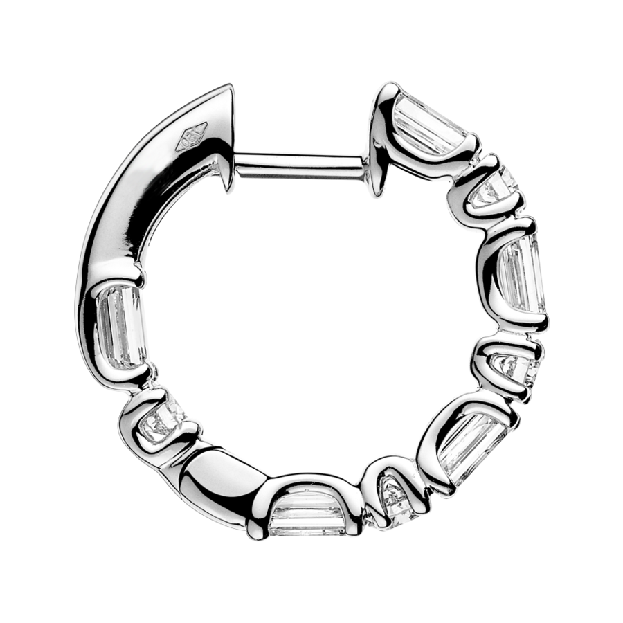 Diamond Hoop Earrings IX in White Gold - von vorne