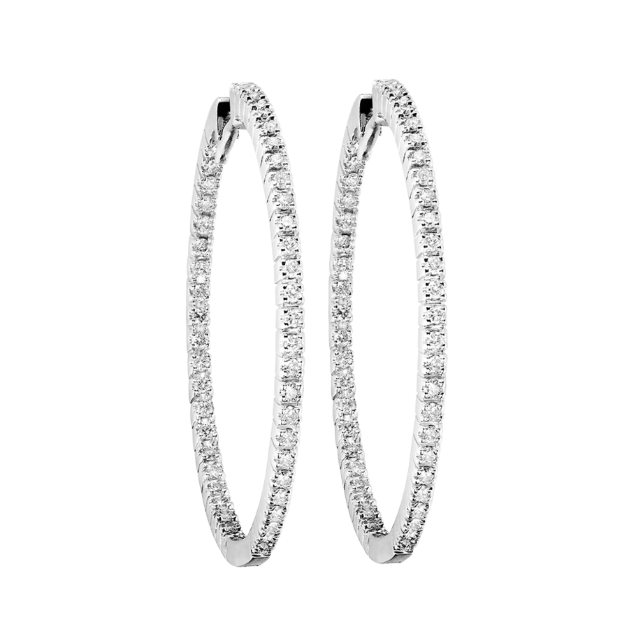 Diamond Hoop Earrings V in Weißgold