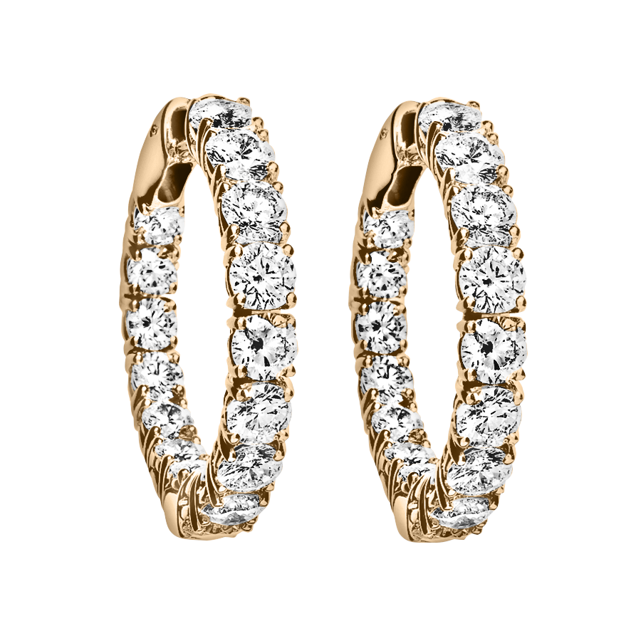 Diamond Hoop Earrings VI in White Yellow Gold