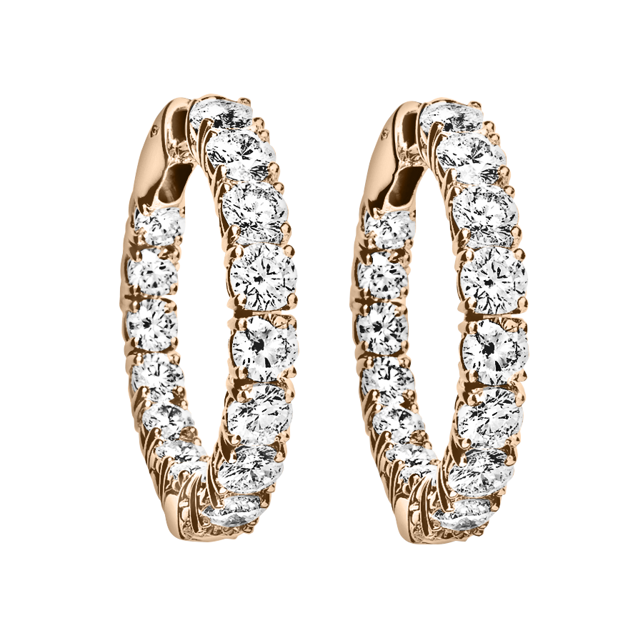 Diamond Hoop Earrings VI in White Rose Gold