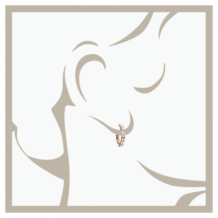 Diamond Hoop Earrings VII in Rose Gold - von vorne