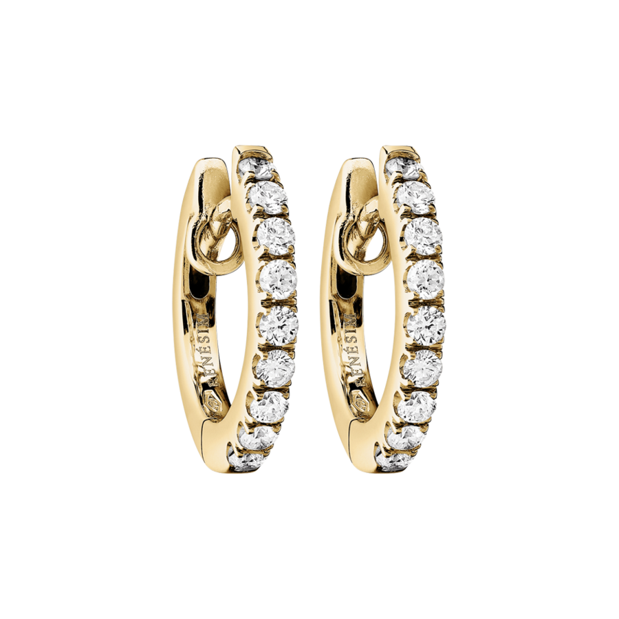 Diamond Hoop Earrings VIII in Yellow Yellow Gold