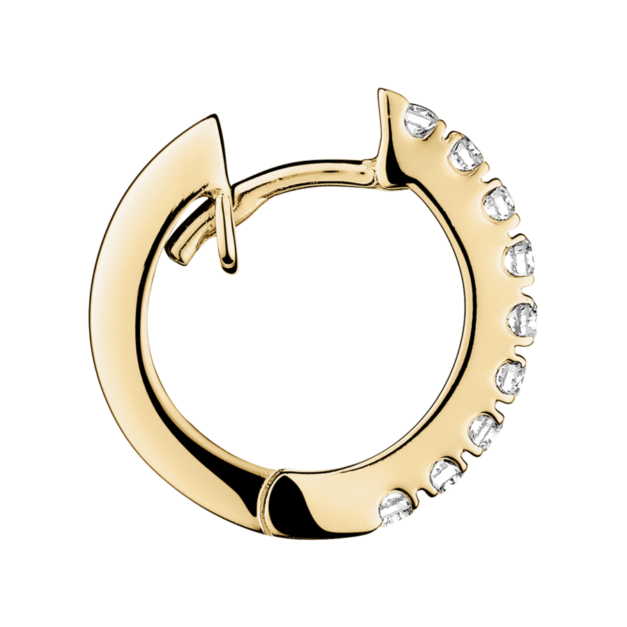 Diamond Hoop Earrings VIII in Yellow Gold - von vorne
