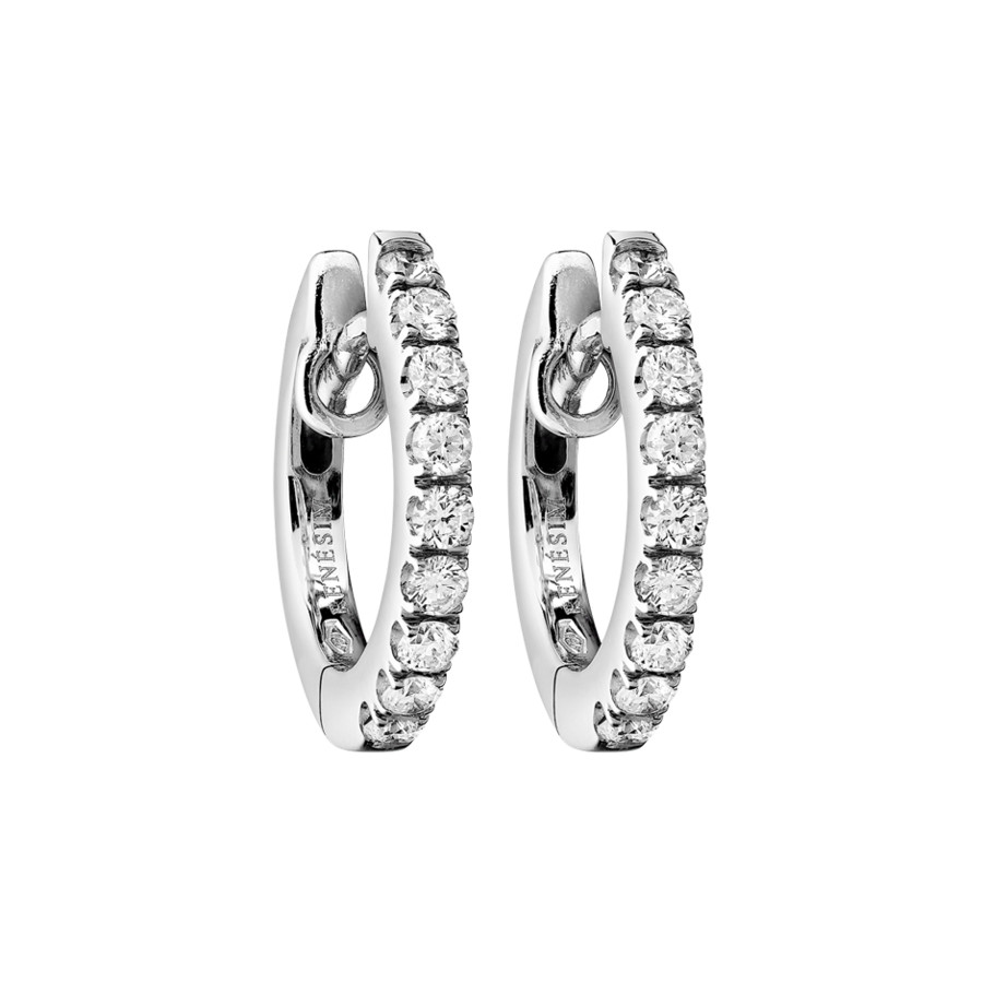 Diamond Hoop Earrings VIII in White White Gold